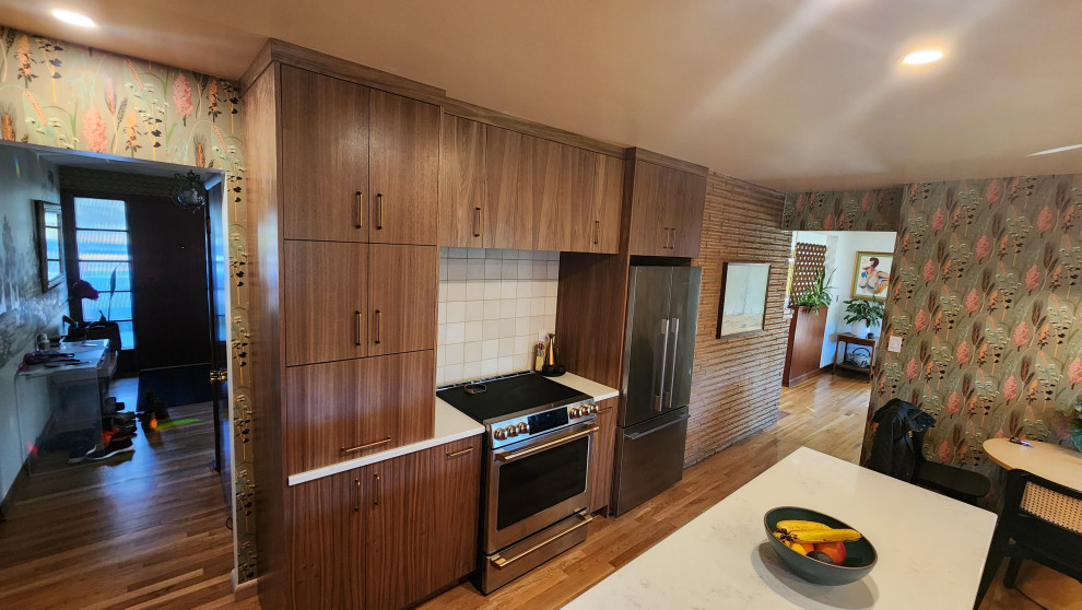 Mid-Century Modern Walnut with Salmon Highlights