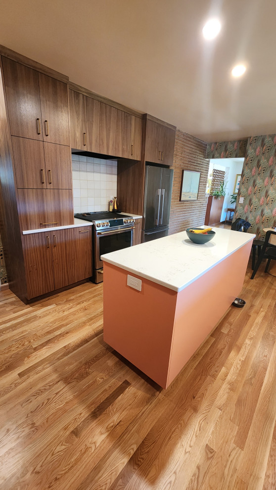 Mid-Century Modern Walnut with Salmon Highlights