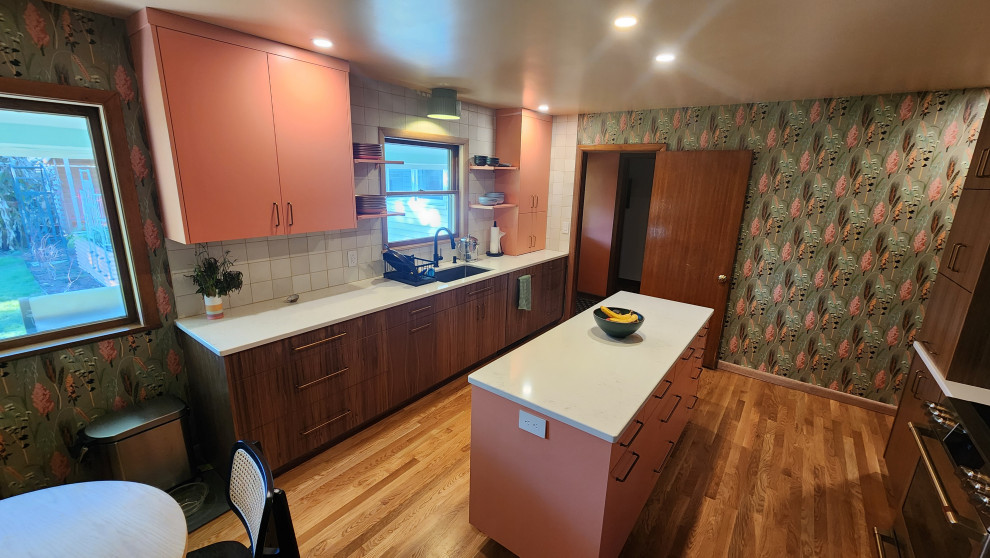 Mid-Century Modern Walnut with Salmon Highlights