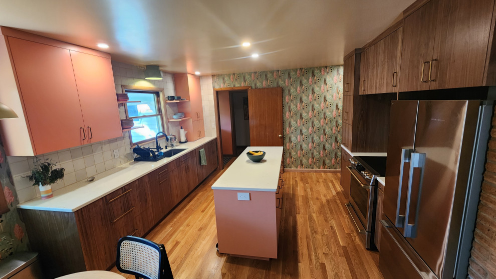 Mid-Century Modern Walnut with Salmon Highlights