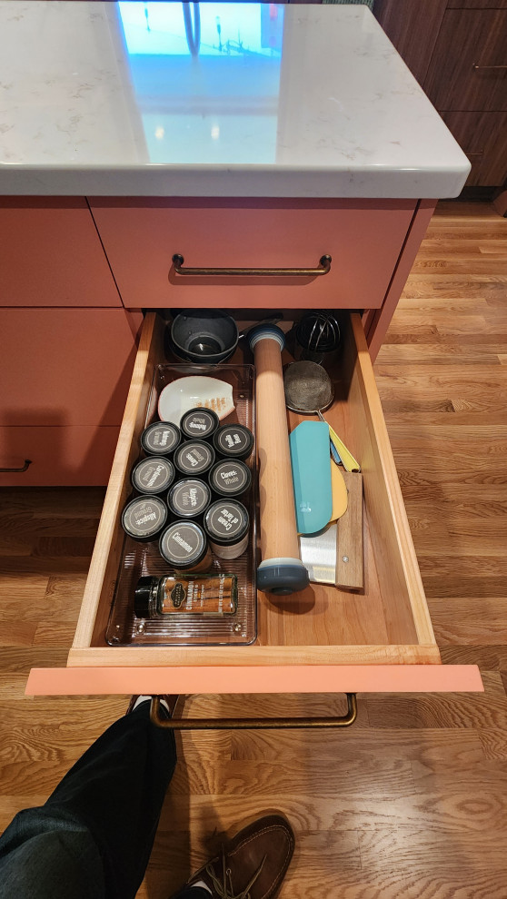 Mid-Century Modern Walnut with Salmon Highlights