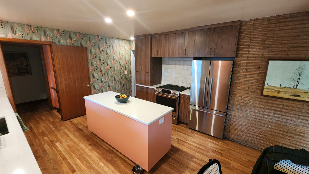 Mid-Century Modern Walnut with Salmon Highlights