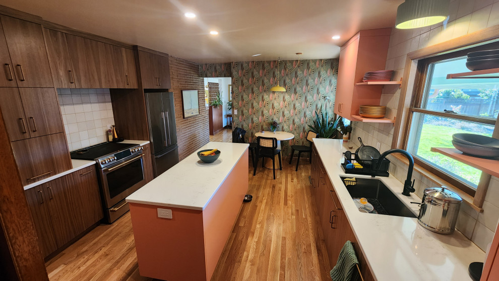 Mid-Century Modern Walnut with Salmon Highlights