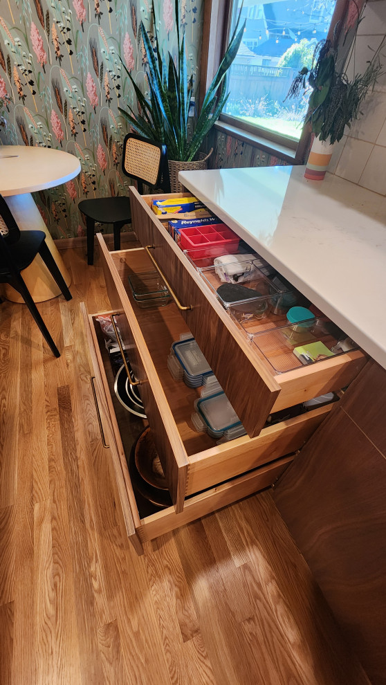 Mid-Century Modern Walnut with Salmon Highlights